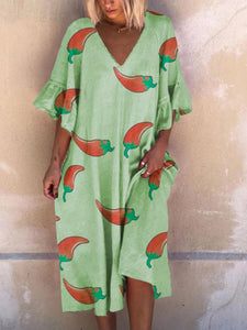 Printed Loose Casual Dress