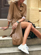 Load image into Gallery viewer, Contrast Shirt Collar Dress

