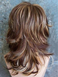 12 Inches Layered Wavy Mixed Red Synthetic Hair Capless Wigs