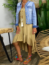Load image into Gallery viewer, Simple Casual Loose V-Neck Short Sleeve Dress
