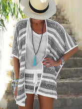 Load image into Gallery viewer, Bohemian Casual Loose Vest Top Shorts Short Sleeve Coat Striped Three Piece Set

