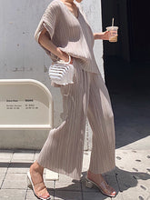 Load image into Gallery viewer, Simple Casual Loose And Comfortable V Neck Top Pants Suit

