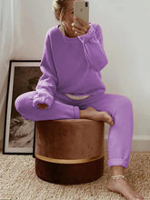 Load image into Gallery viewer, Soft Round Neck Long Sleeve Lounge Set
