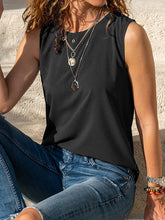 Load image into Gallery viewer, Pure Color Round Neck Sleeveless T-Shirt Loose Vest
