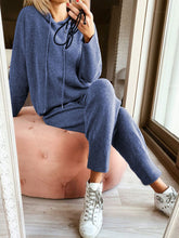 Load image into Gallery viewer, Two-piece Hooded Solid Color Sweater
