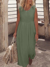 Load image into Gallery viewer, Round Neck Sleeveless Casual Vest Dress
