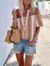 Load image into Gallery viewer, Striped Collar Casual Top
