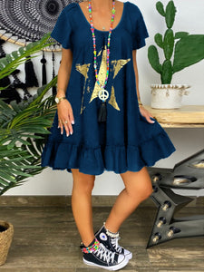 Casual Fashion Pentagram Print Dress