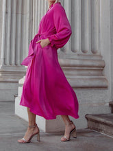 Load image into Gallery viewer, V-neck Solid Color Wide Loose Dress
