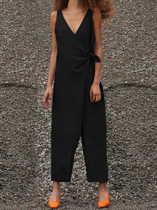 Simple Suspenders with Bow Tie Jumpsuit