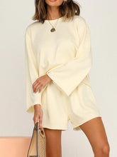 Load image into Gallery viewer, Casual Loose Solid Color Round Neck Long Sleeve Two-piece Suit
