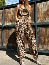 Load image into Gallery viewer, Vintage Elegant Suspender Top Pants Leopard Print Suit
