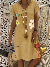 Load image into Gallery viewer, Casual Loose V-Neck Floral Dress

