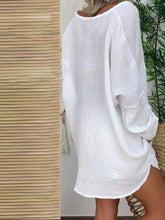 Load image into Gallery viewer, V-neck Hollow Cotton and Linen Loose Top Shorts Two-piece
