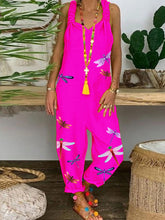 Load image into Gallery viewer, Romantic Garden Dragonfly Summer Leisure Jumpsuit
