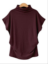 Load image into Gallery viewer, Casual Loose Turtleneck Short Sleeve T-Shirt Top
