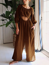 Load image into Gallery viewer, Long Sleeve Short Top Loose Overalls Suit

