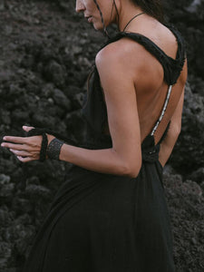 Solid Color Twist Tie Sling Maxi Dress
