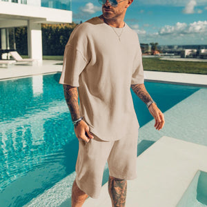 Men'S Casual White Loose Sports Suit