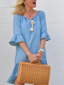 Cotton Half Sleeve Casual Dress