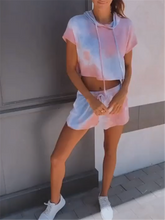 Load image into Gallery viewer, Tie-dye Loose Short Sleeve Suit

