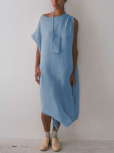 Casual Fashion Solid Color Round Neck Dress