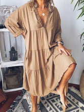Load image into Gallery viewer, Simple Casual Loose V Neck Dress
