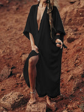 Load image into Gallery viewer, Pure Color Casual breezy kimono beach maxi dress
