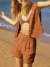 Load image into Gallery viewer, V-neck Button Vest Set
