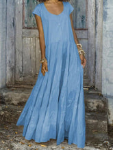 Load image into Gallery viewer, Loose Casual V-Neck Maxi Dress
