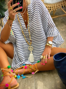 Retro Simple Casual Loose Striped Dress