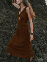 Load image into Gallery viewer, Solid Color Twist Tie Sling Maxi Dress
