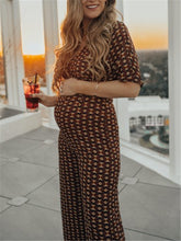 Load image into Gallery viewer, Retro Bohemian Geometric Print Maternity Jumpsuit

