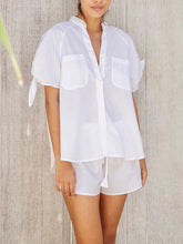 Load image into Gallery viewer, Solid Color Suit with V-neck Pocket
