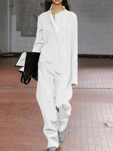 Load image into Gallery viewer, Casual Loose Solid Color Long Sleeve Jumpsuit
