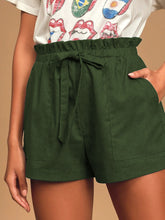 Load image into Gallery viewer, Casual Cotton and Linen Lace-up Shorts
