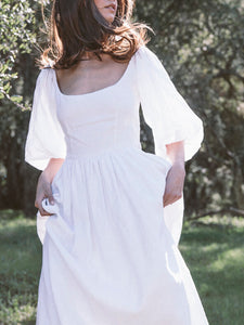 Bohemian Solid Color Maxi Dress