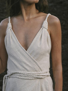 V-neck Solid Color Split Casual Maxi Dress
