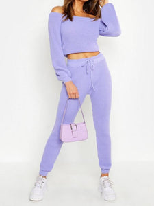 Solid Color Loose Long Sleeve Suit