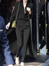 Load image into Gallery viewer, Casual Loose Solid Color Button Three-piece Suit
