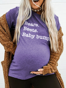 All-match Letter Printed Maternity Top