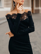 Load image into Gallery viewer, Fashion Sexy Long Sleeve Lace Slim Dress
