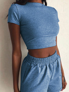 Fashion Casual Solid Color Sexy Two-piece Suit