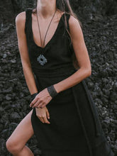 Load image into Gallery viewer, Solid Color Twist Tie Sling Maxi Dress
