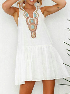 Printed Sleeveless Casual Dress