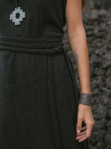 Solid Color Twist Tie Sling Maxi Dress