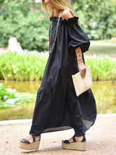 Load image into Gallery viewer, Summer Loose Off Shoulder Mid-Long Sleeve Maxi Dress
