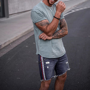 Men'S Fashion Round Neck Printed Short-Sleeved T-Shirt