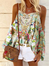 Load image into Gallery viewer, Romantic Idyllic Vintage Bohemian Floral Strap Top
