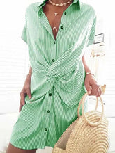 Load image into Gallery viewer, Casual Stripe Tunic V-Neckline Shift Dress
